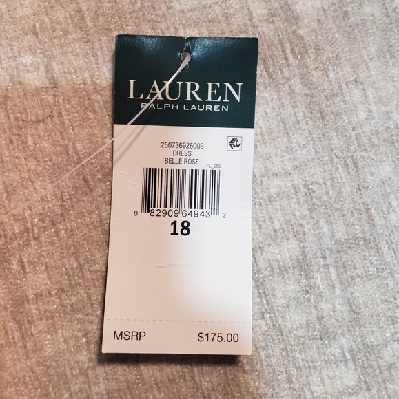 Ralph Lauren Belle Rose Peach Midi Dress Size 18 - Picture 10 of 10